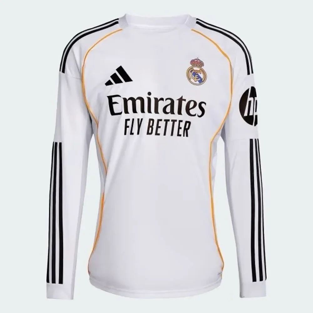 Adidas Real Madrid 25/26 Long Sleeve Men Home Soccer Jersey Small JN8884 NWT
